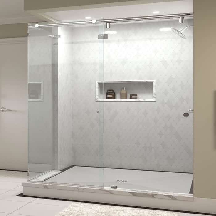 box de vidro para banheiro dourado