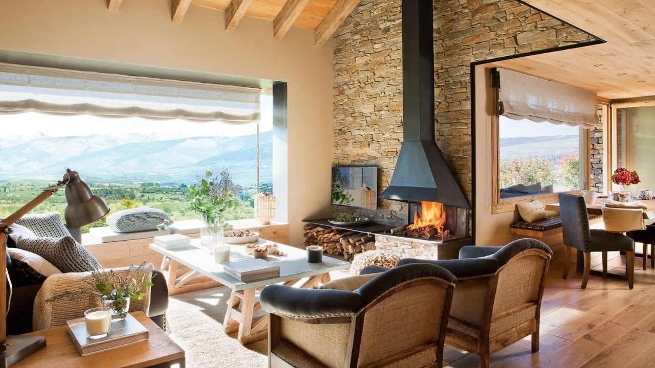 Sala estilo rústico